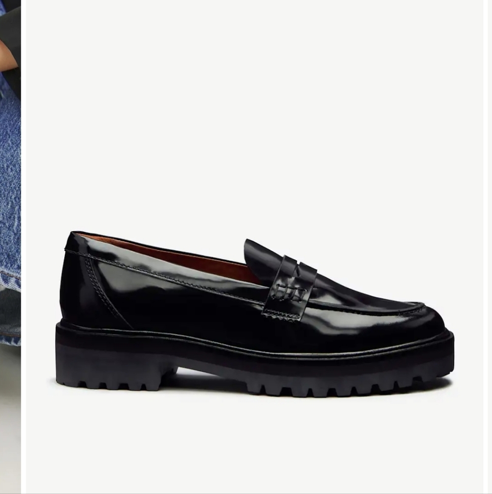 Reformation AGATHEA Black Patent Leather Loafers 10.5/41